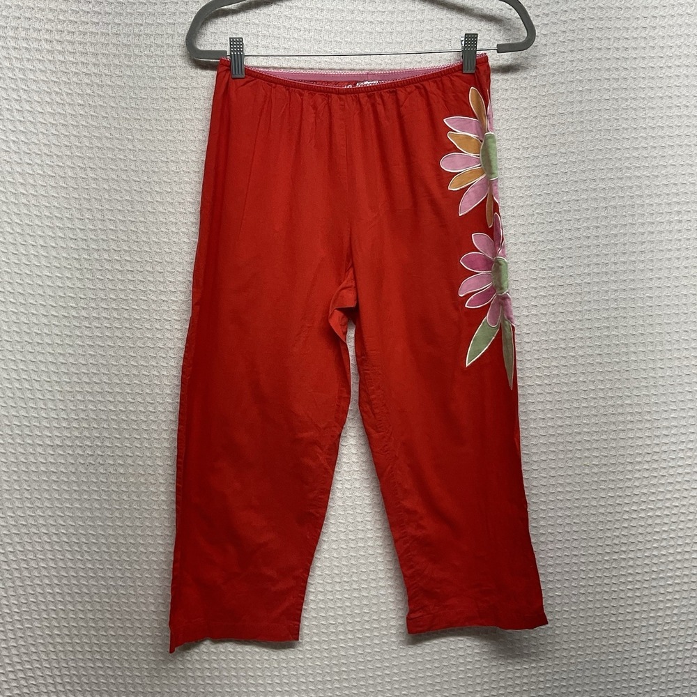 Victoria's Secret PJ Pants Size M/L Vintage 90's Y2K Coral Floral Pajama Bottoms